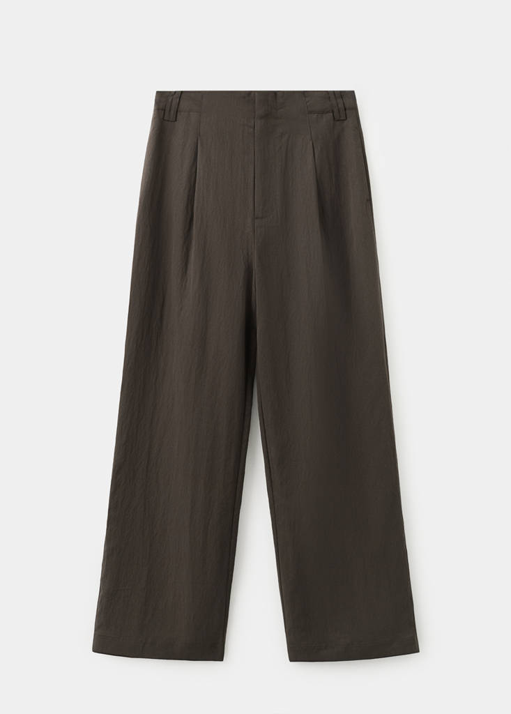 Mid-rise lyocell trousers — Chocolate