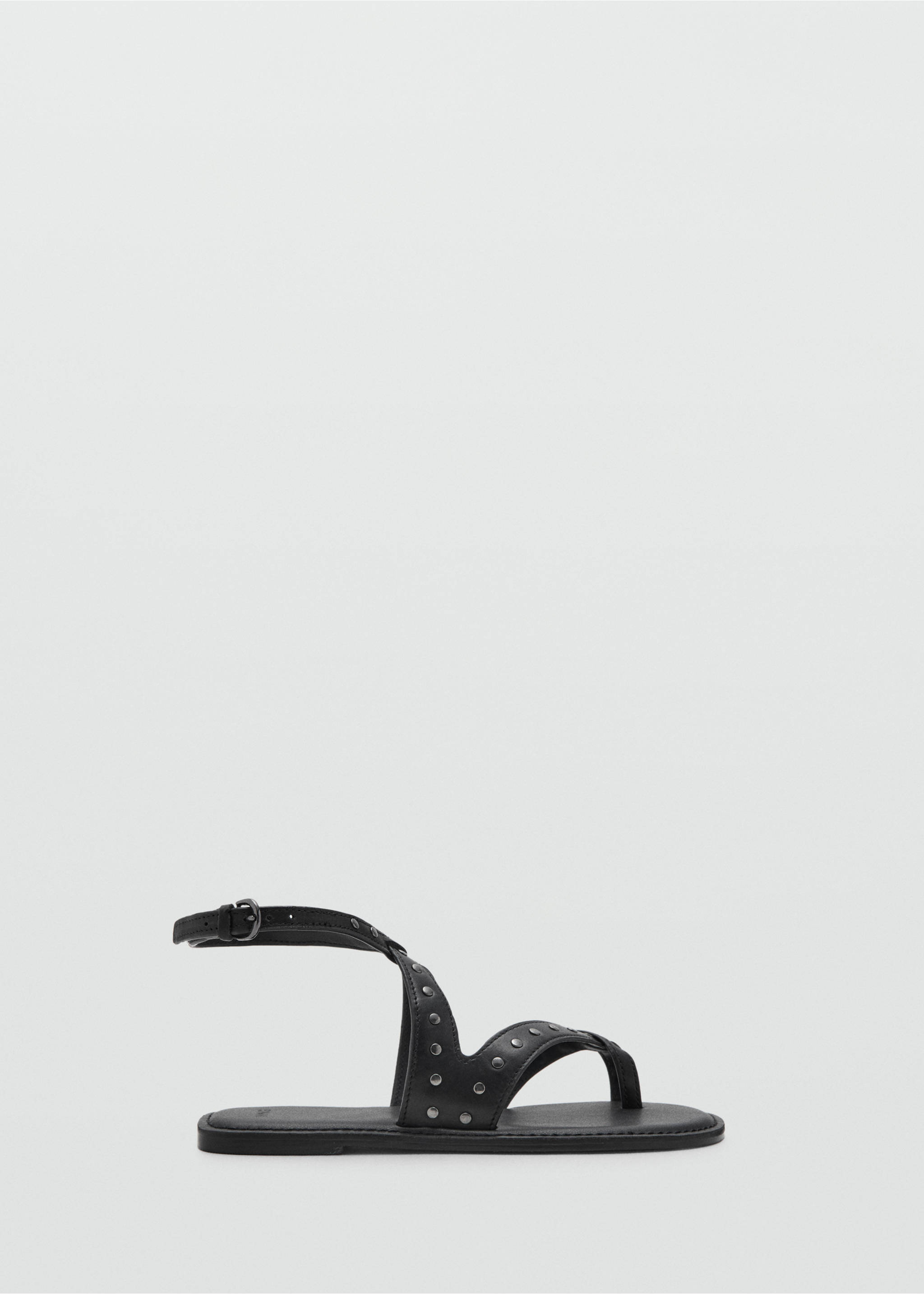 صندل جلدي بمسامير - منتج دون نموذج, أسود. Ref: 27087135-00.