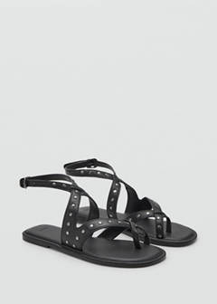 Studded leather sandals — Black 3