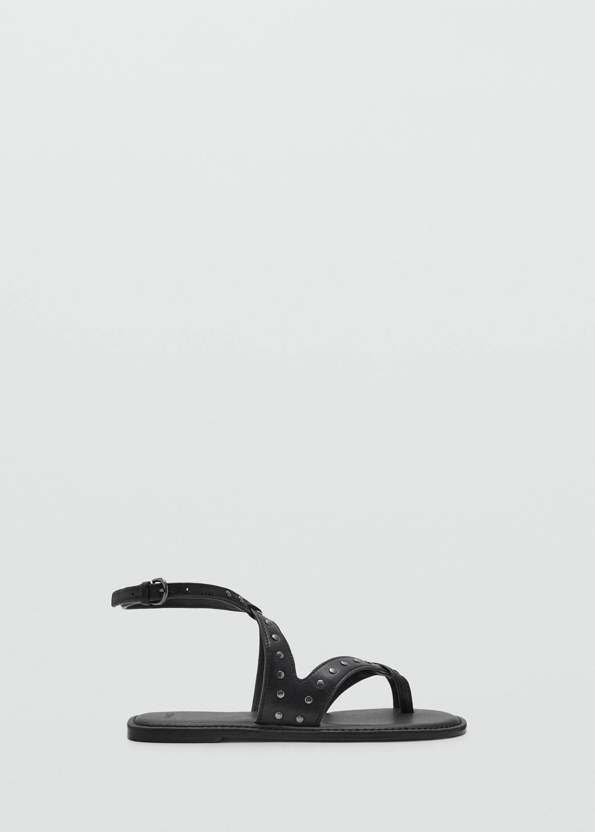 Studded leather sandals — Black