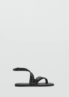 Studded leather sandals — Black 1
