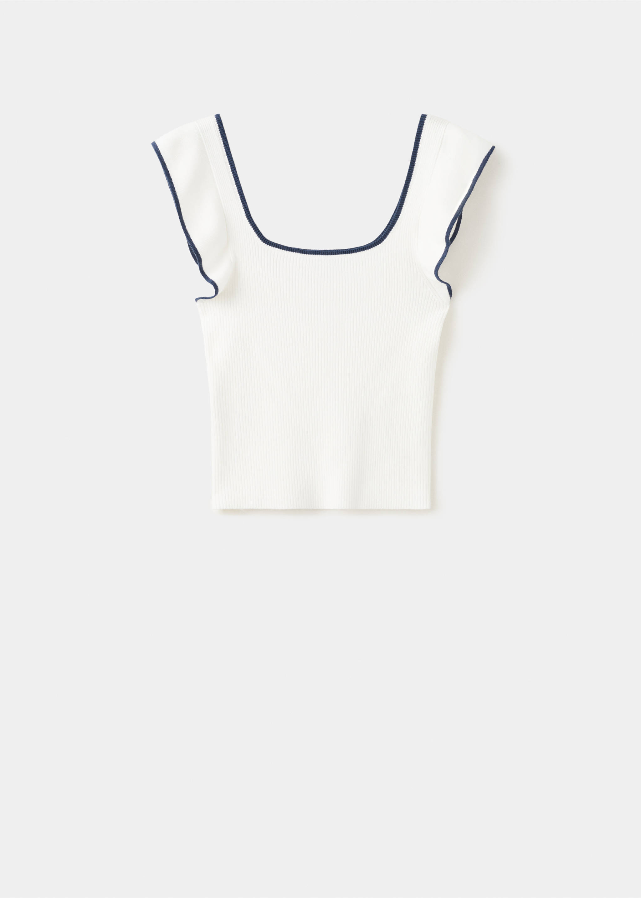 Two-tone ruffle top - Article without model, White. Ref: 27087136-00.