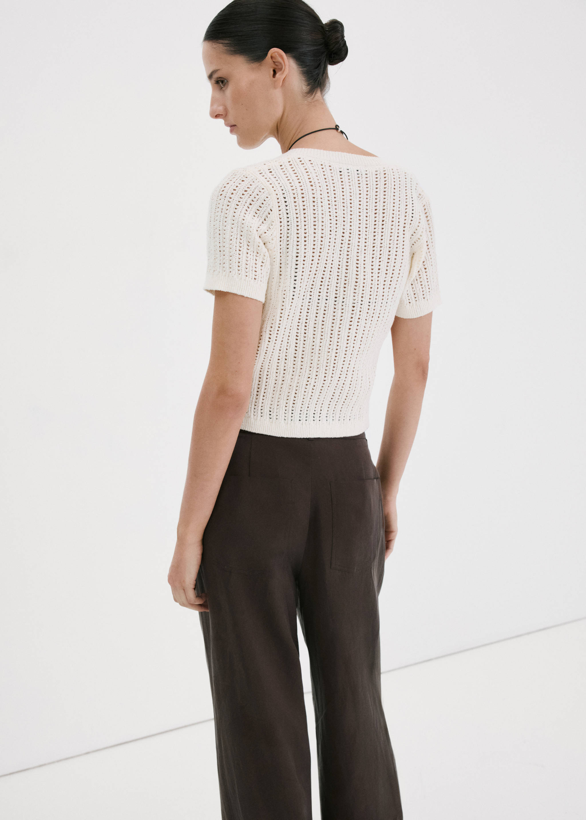 Openwork knit cardigan - Reverse of the article