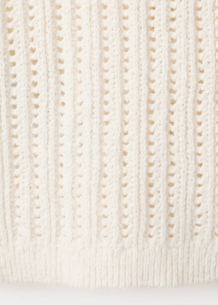 Openwork knit cardigan — Ecru