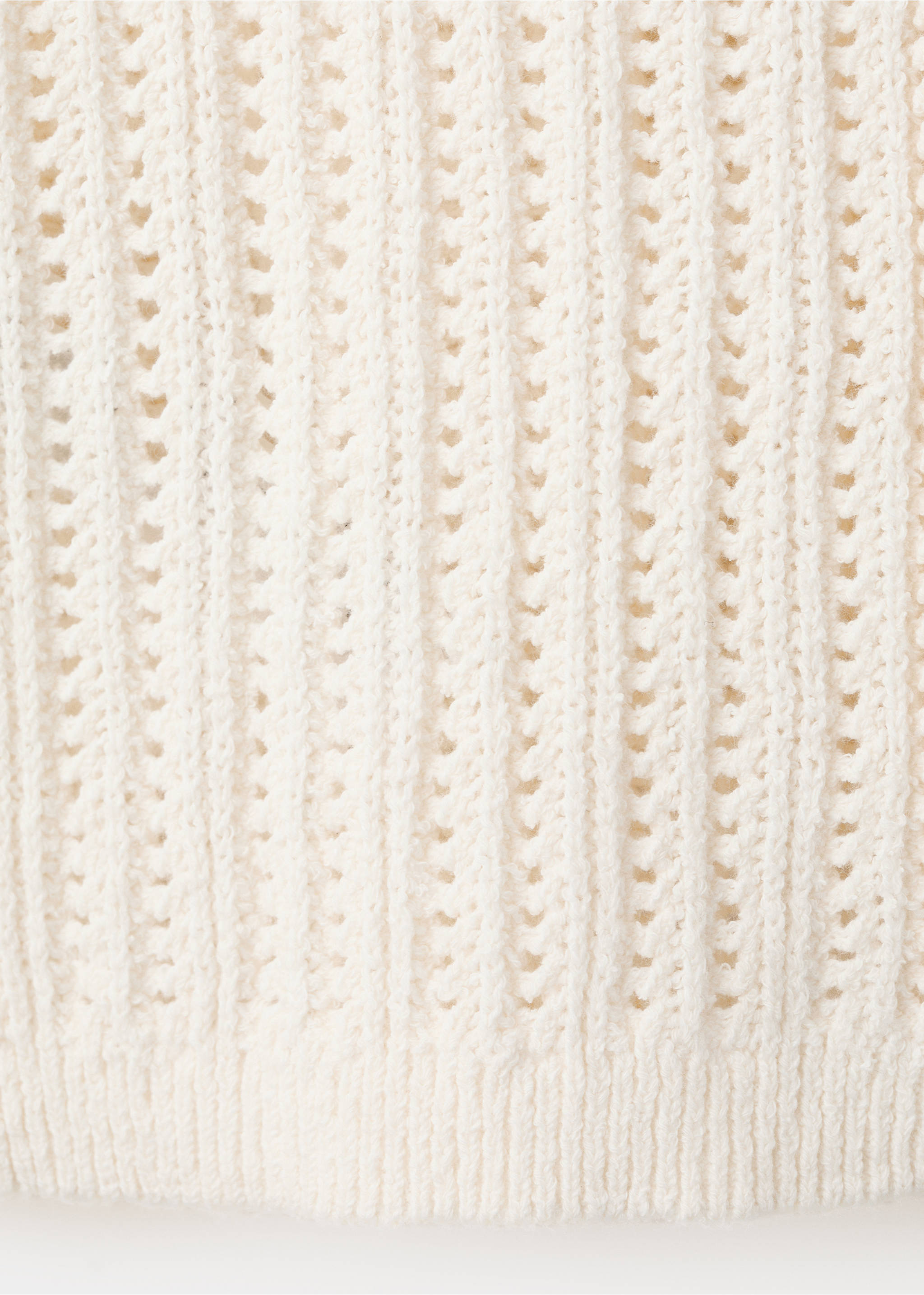 Openwork knit cardigan - Details of the article 0, Ecru. Ref: 27087137-00.