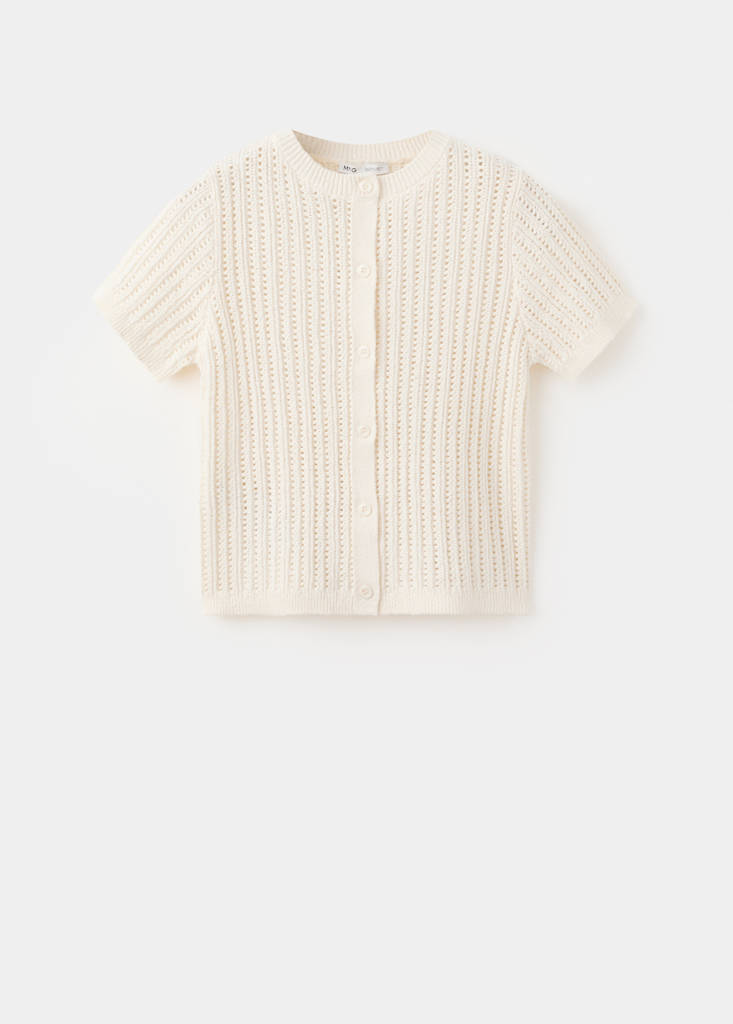 Openwork knit cardigan — Ecru