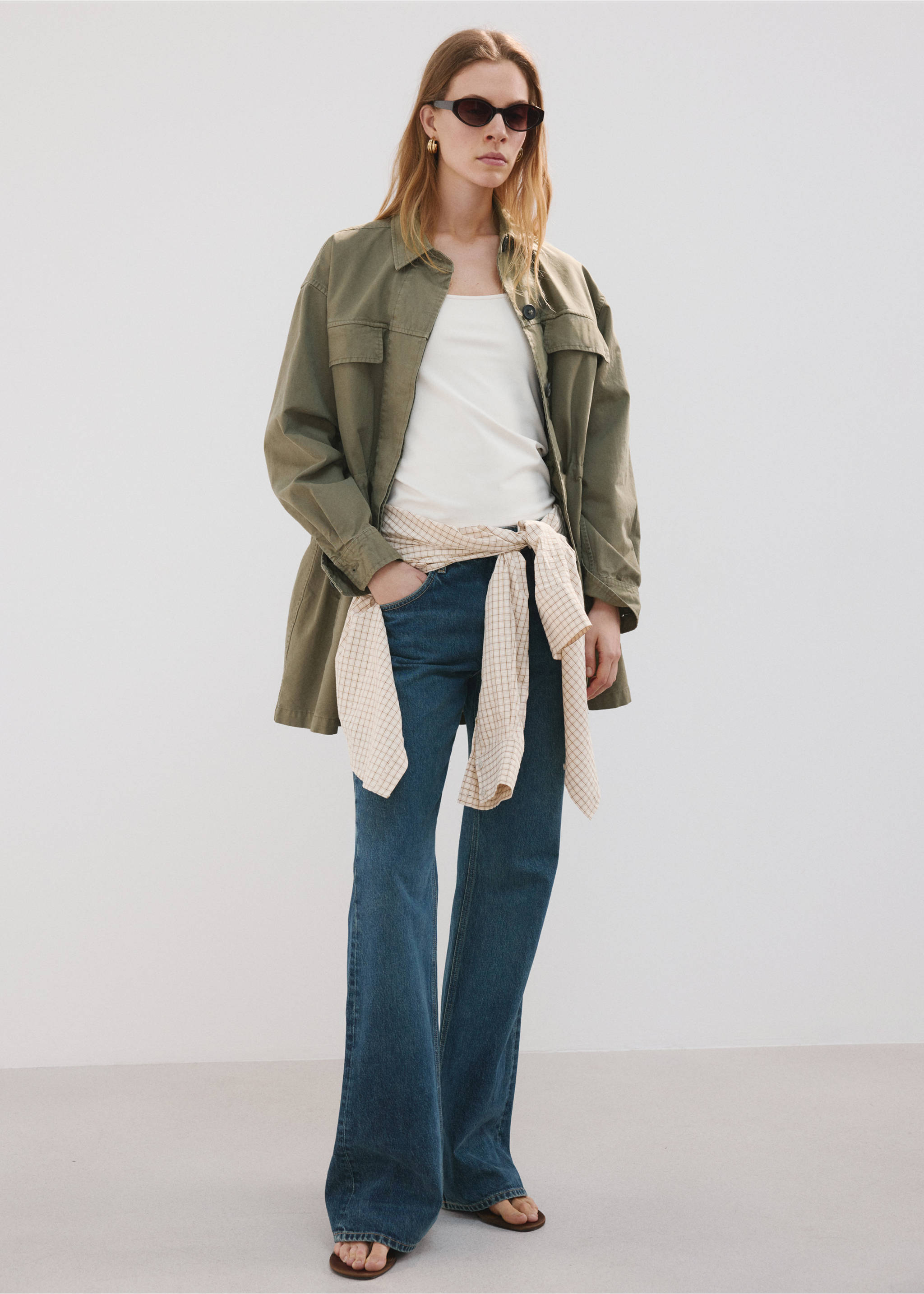 Fitted crop top - General plane, Ecru. Ref: 27087140-00.