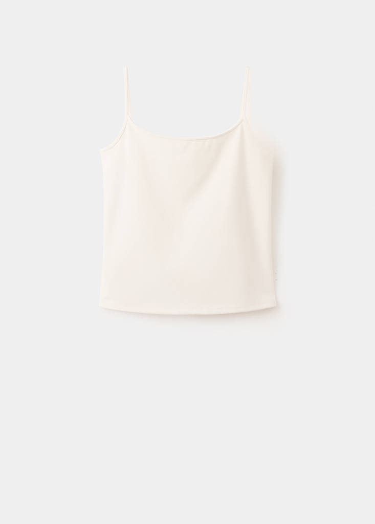 Fitted crop top — Ecru