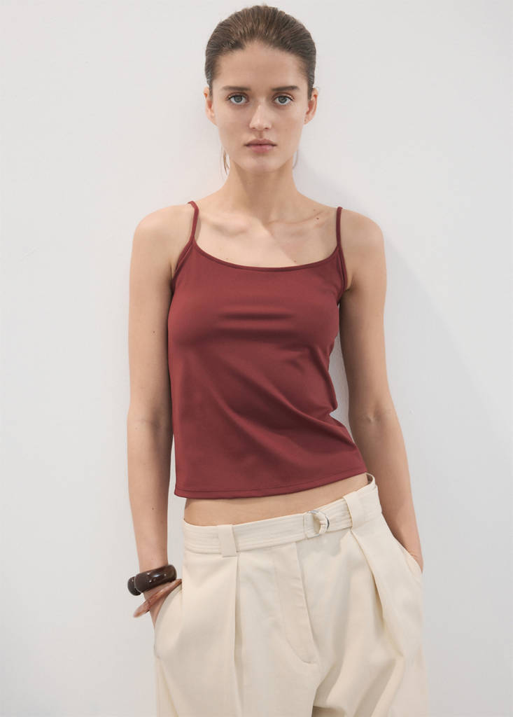 Fitted crop top — Russet