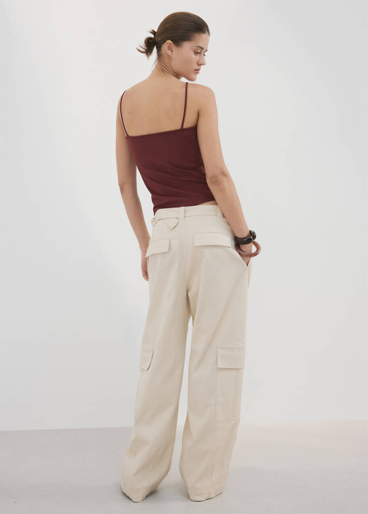 Fitted crop top — Russet