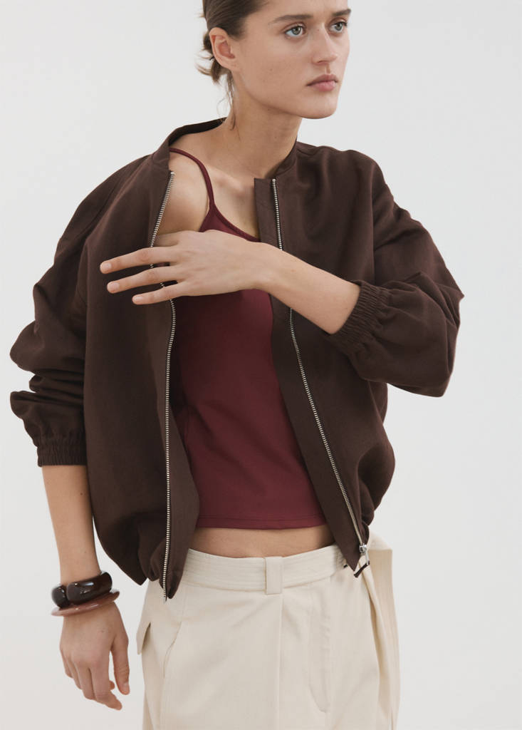 Fitted crop top — Russet