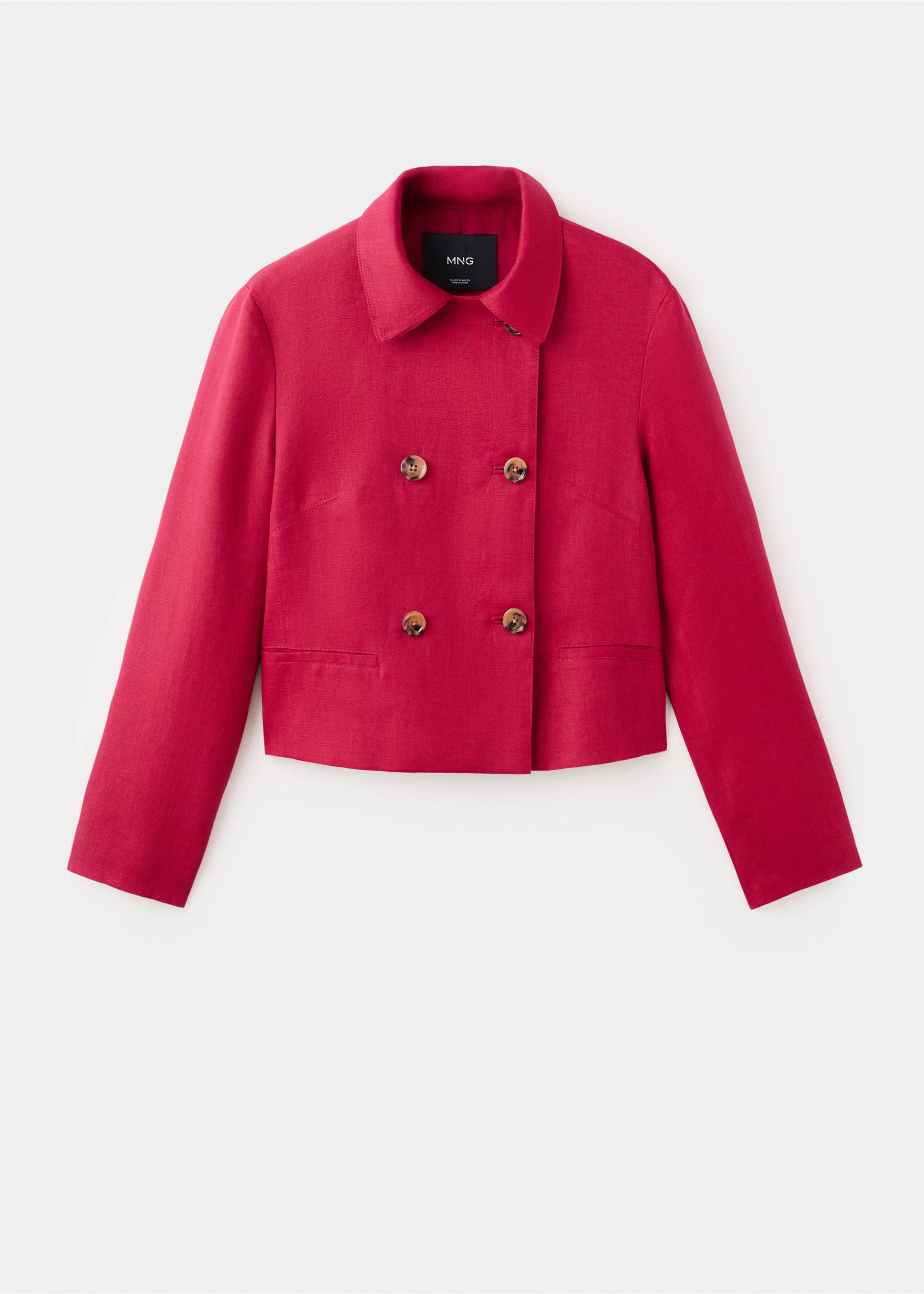 Double-breasted linen jacket - Article without model, Red. Ref: 27087141-00.