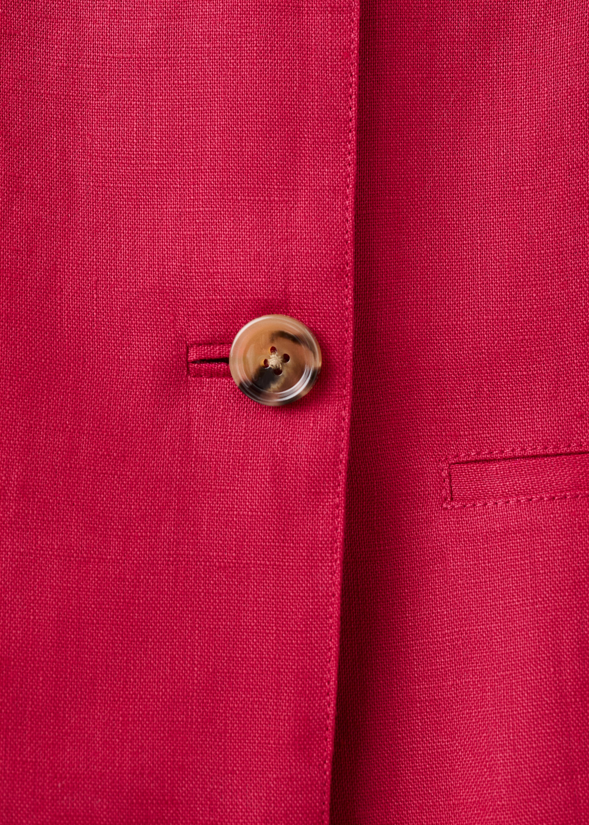 Double-breasted linen jacket - Details of the article 0