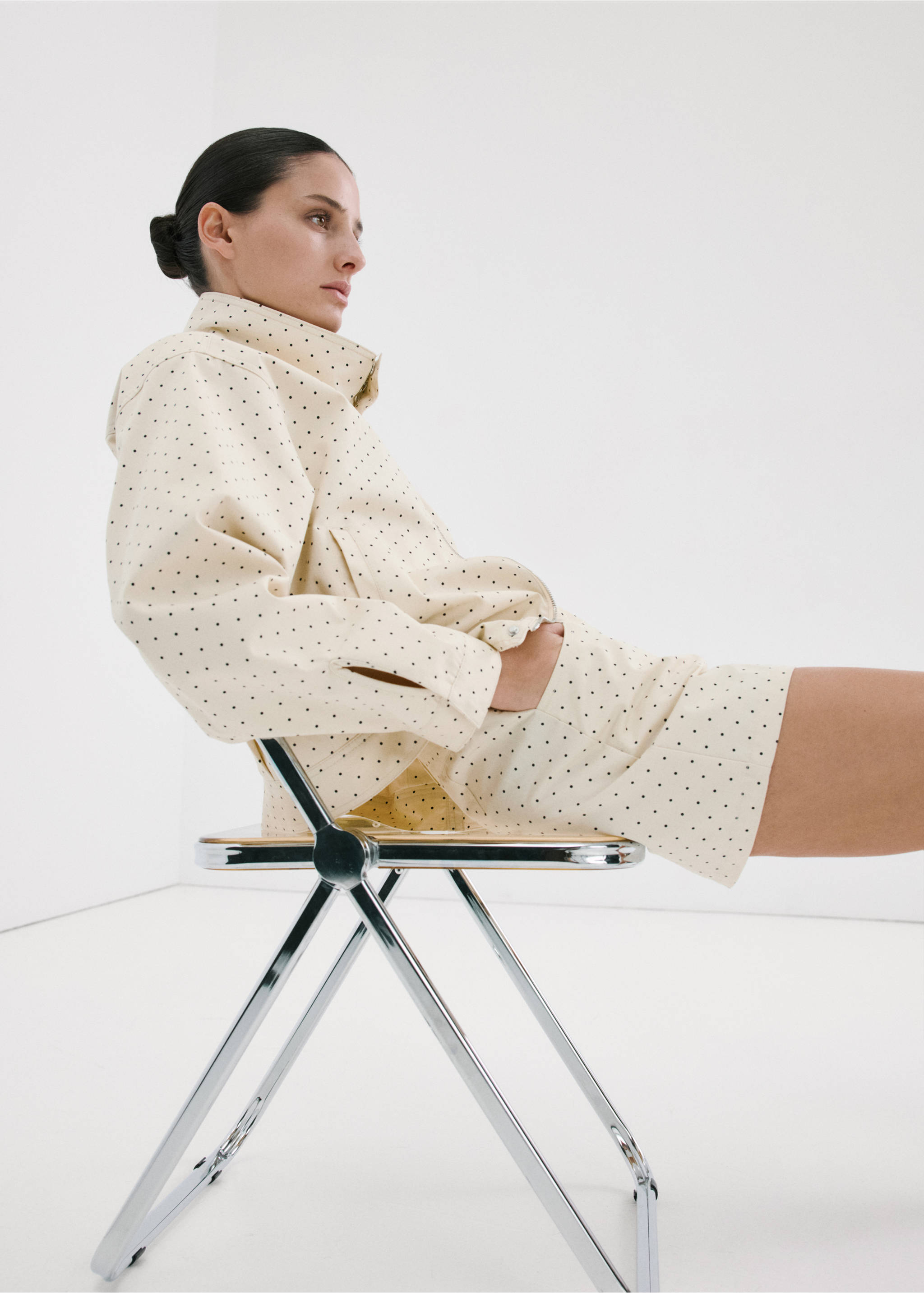 Short coton à pois - Détail de l'article 1, Écru. Ref: 27087142-00.