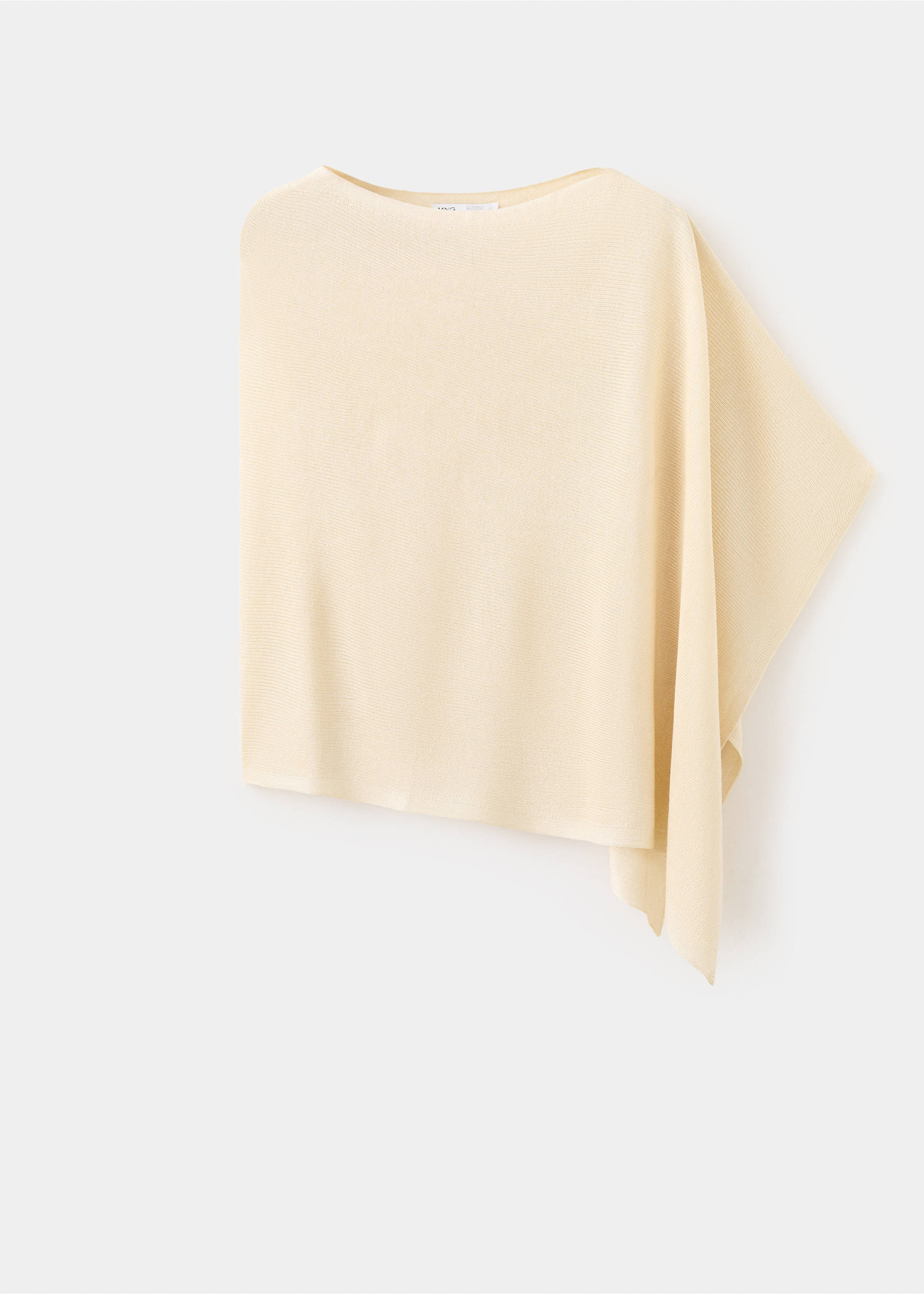 Asymmetrical knitted cape - Article without model, Pastel Yellow. Ref: 27087143-00.