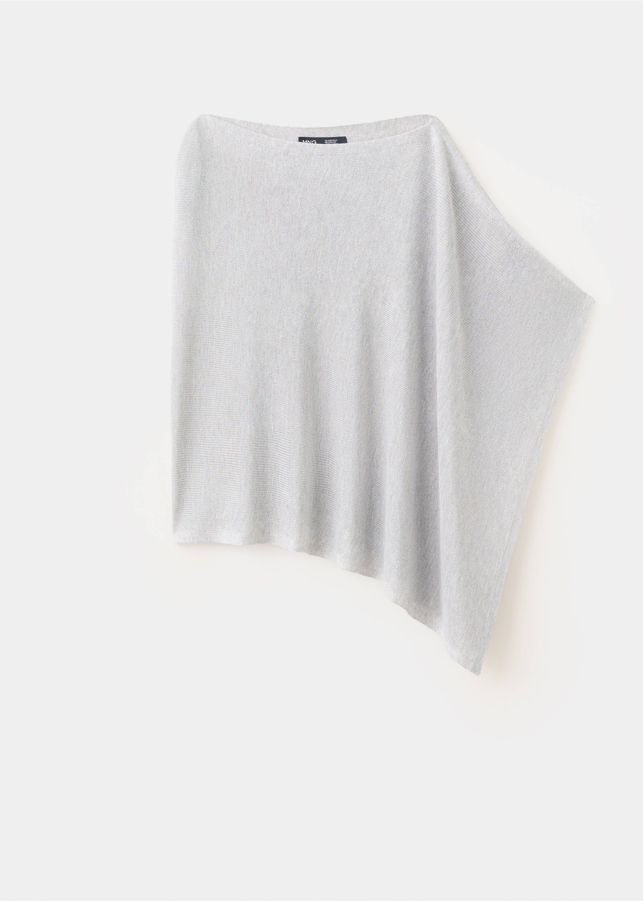 Asymmetrical knitted cape - Article without model, Light Heather Grey. Ref: 27087143-00.