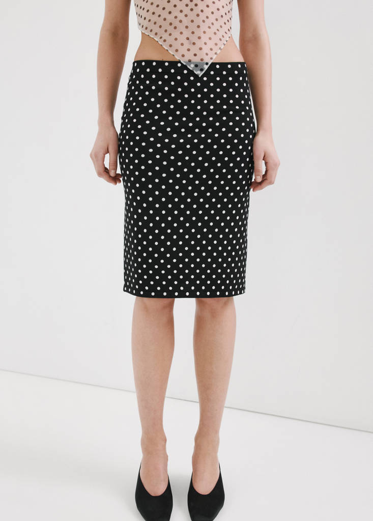 Polka dots midi skirt