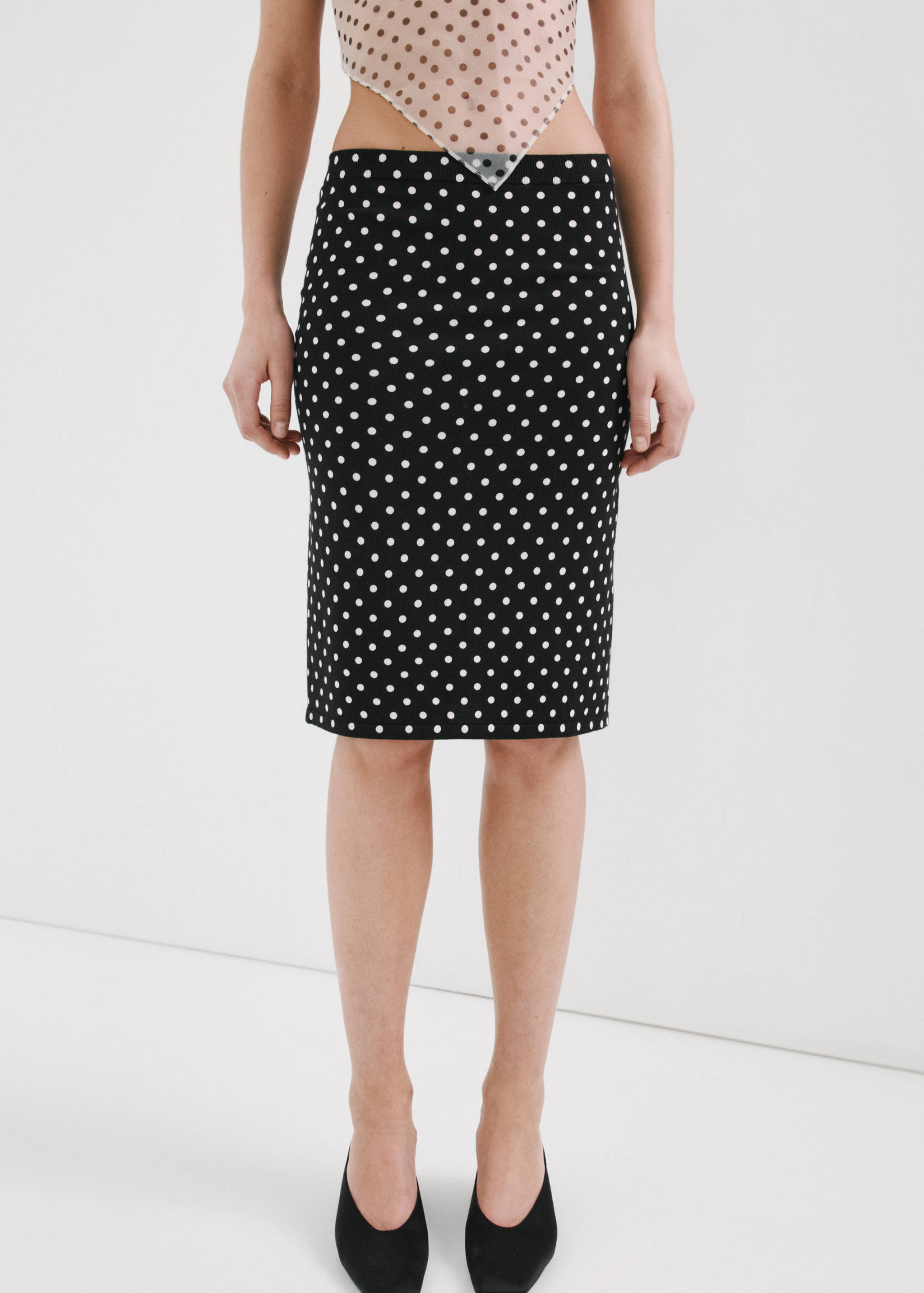 Polka dots midi skirt - Medium plane
