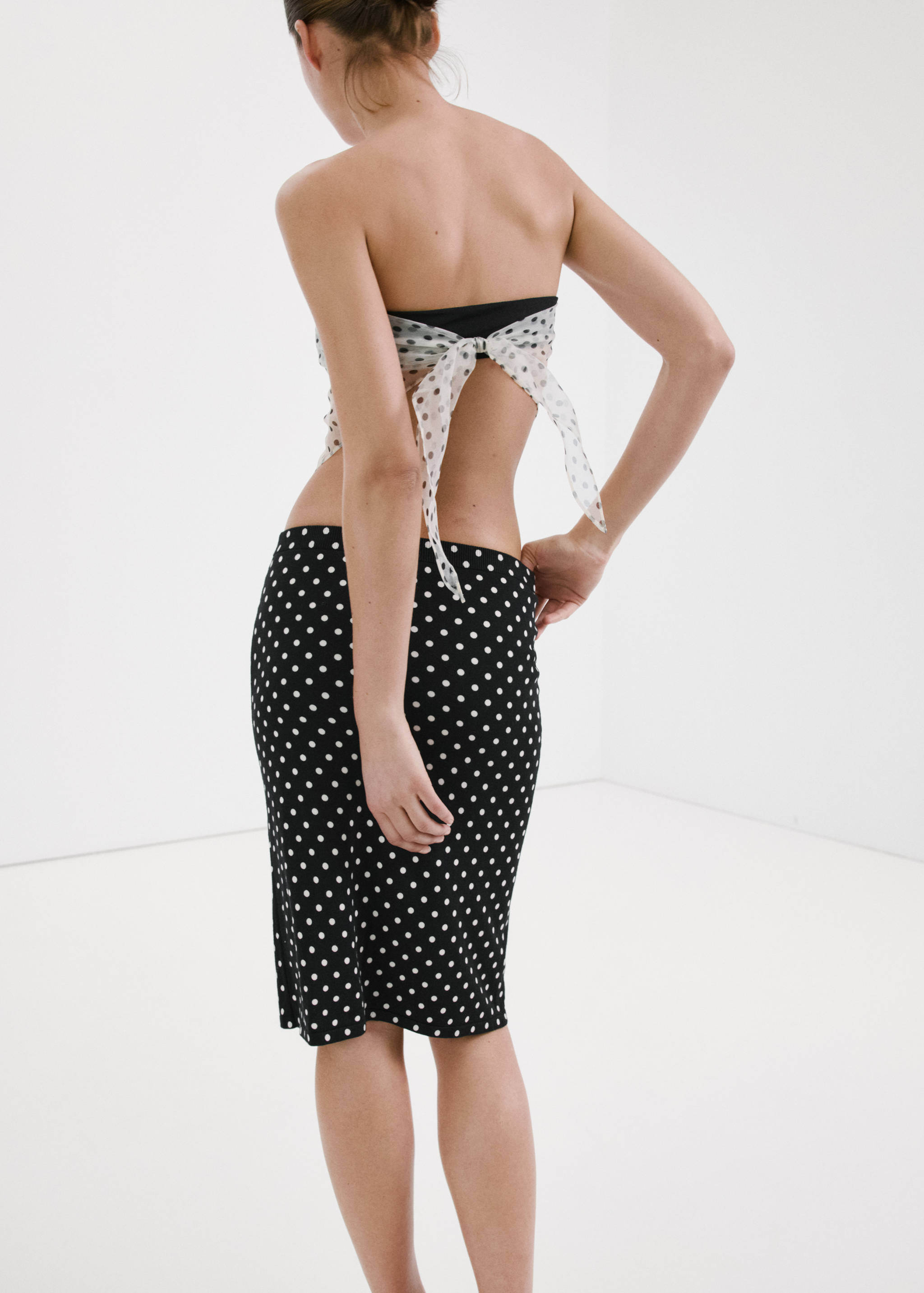 Polka dots midi skirt - Reverse of the article
