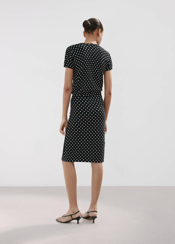 Polka dots midi skirt — Black