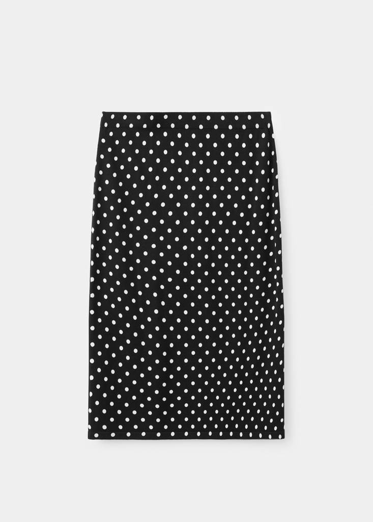 Polka dots midi skirt — Black