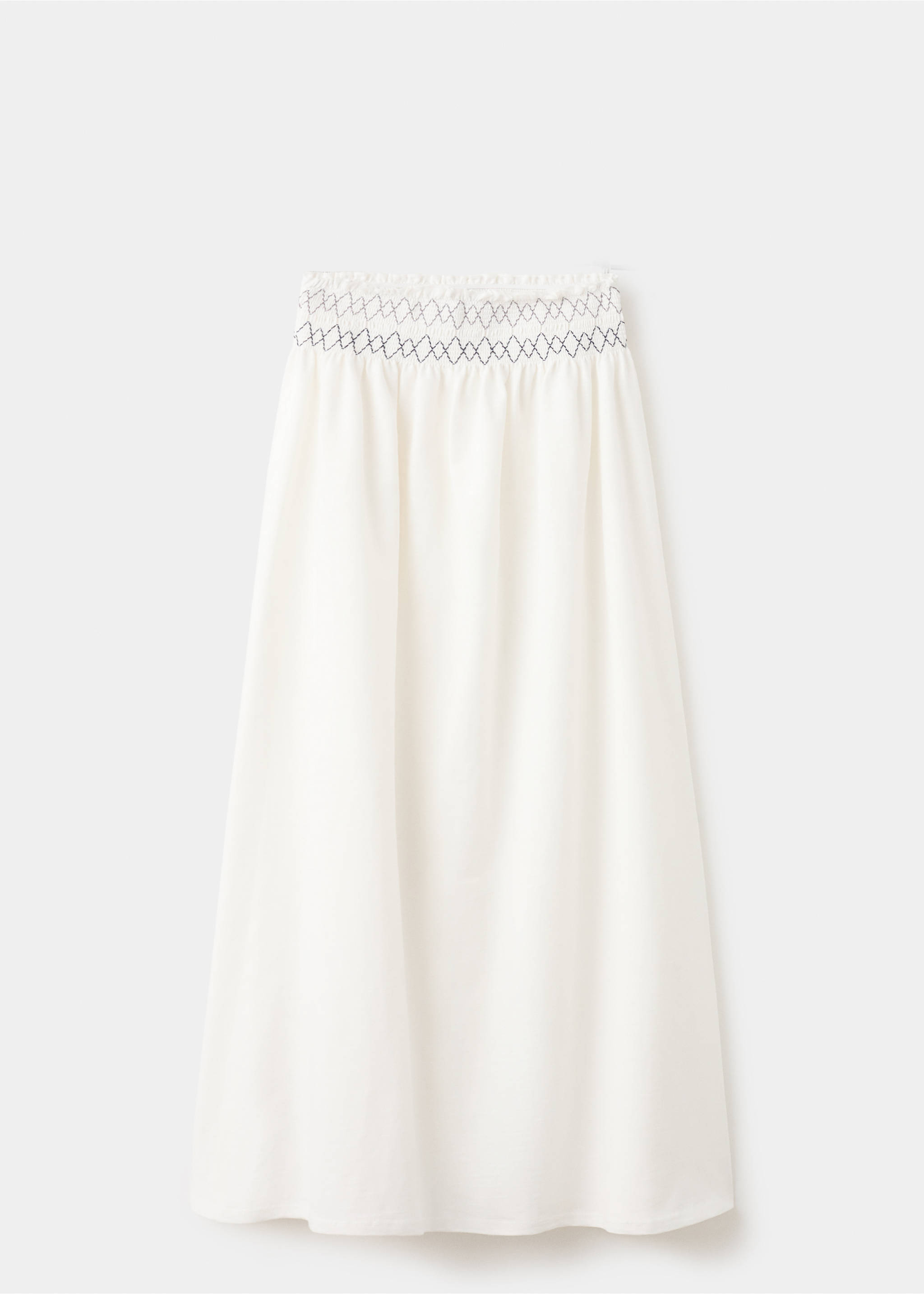 Long skirt with embroidered details - Article without model, Off White. Ref: 27087147-00.