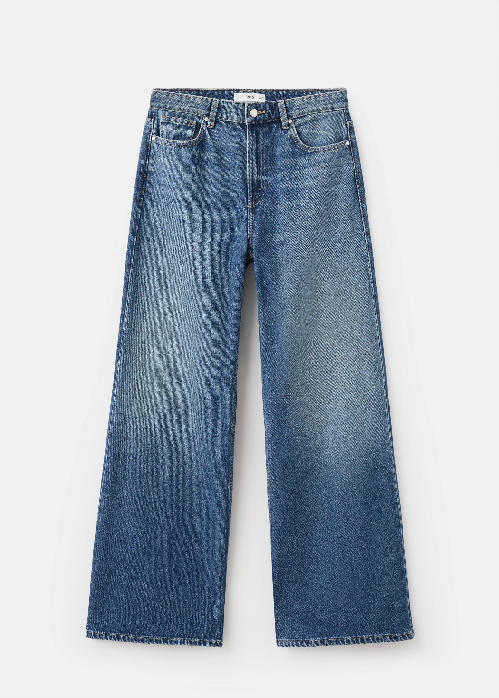 Jeans wide leg tiro medio - Artículo sin modelo, Azul medio. Ref: 27087148-00.