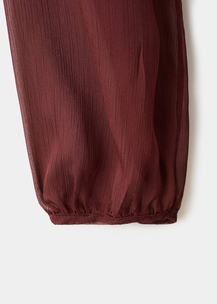 Puffed sleeves dress — Brown