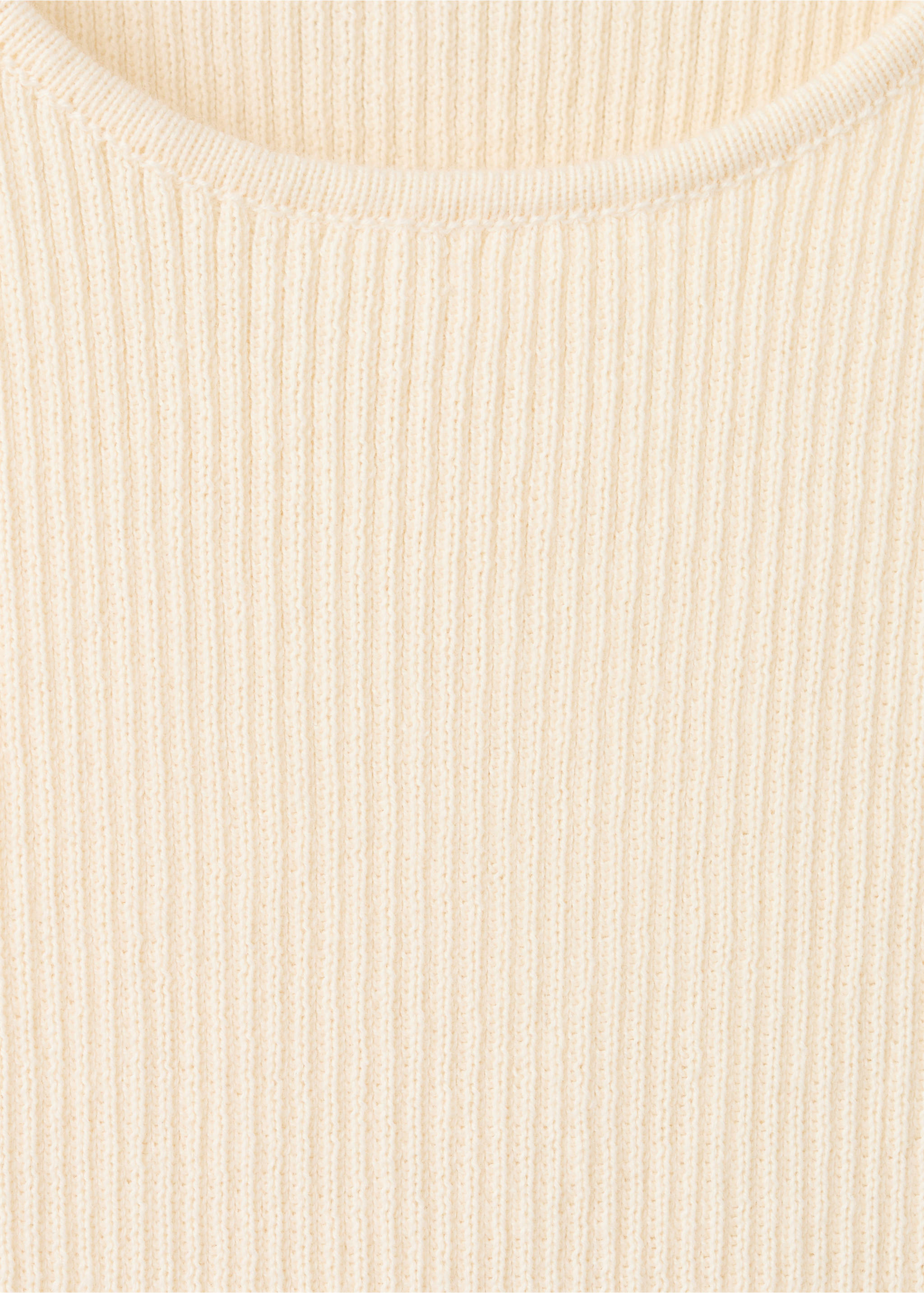 Fitted fine-knit top - Details of the article 8, Ecru. Ref: 27087151-00.