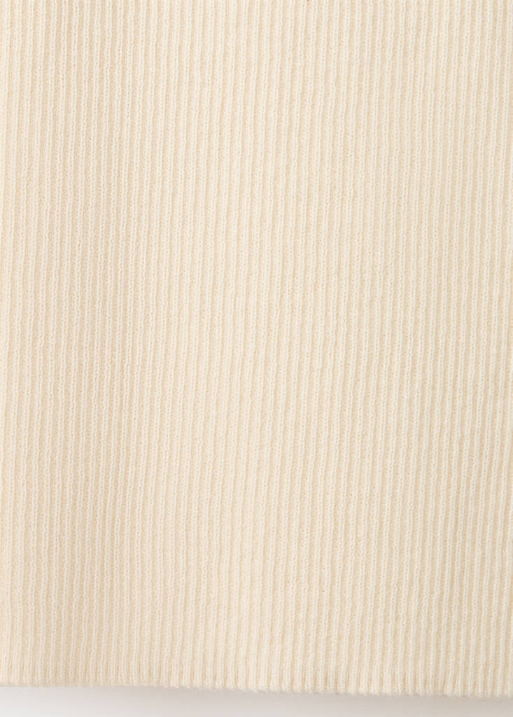 Fitted fine-knit top — Ecru