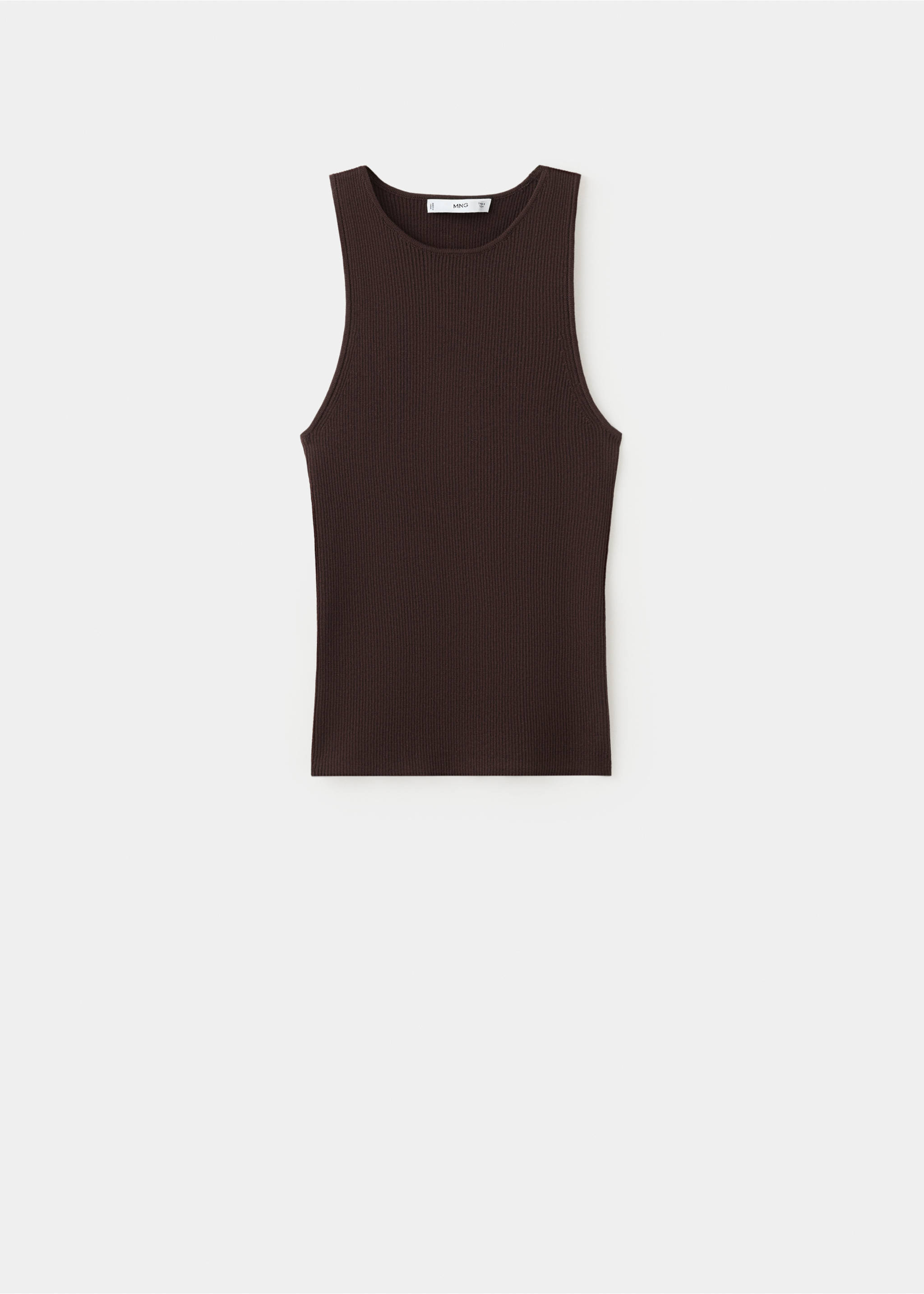 Fitted fine-knit top - Article without model, Chocolate. Ref: 27087151-00.