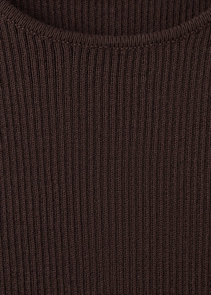 Fitted fine-knit top — Chocolate
