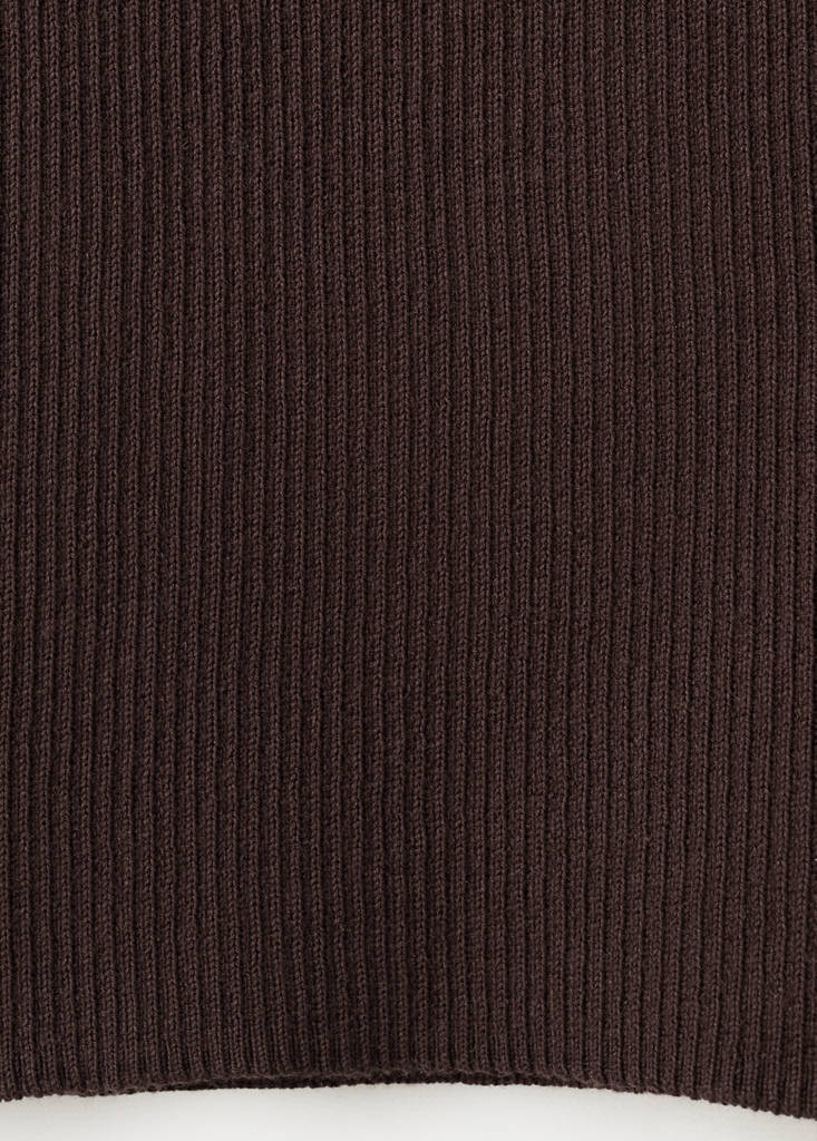 Fitted fine-knit top — Chocolate