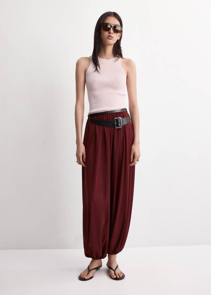 Fitted fine-knit top — Pastel Pink