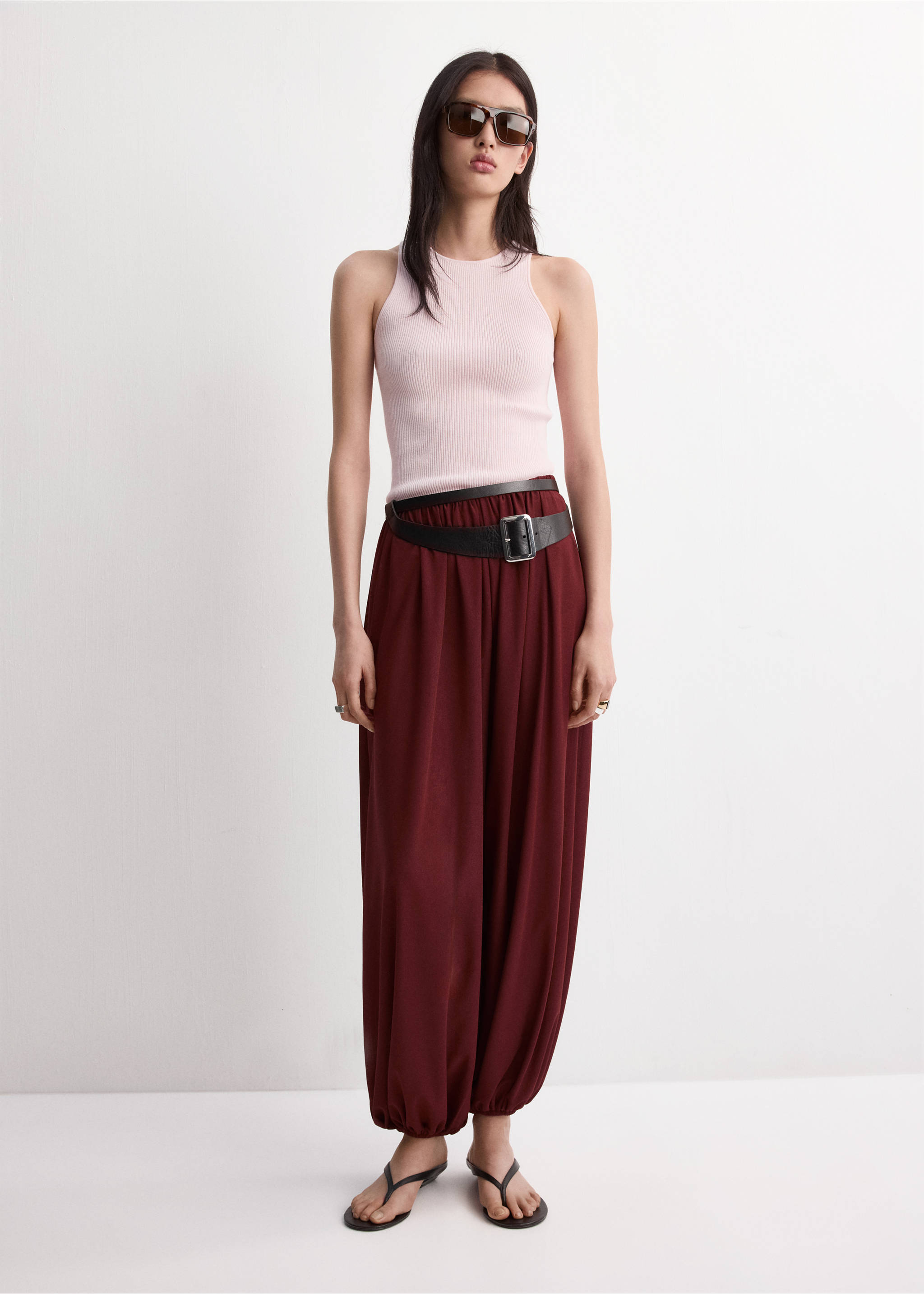 Fitted fine-knit top - General plane, Pastel Pink. Ref: 27087151-00.