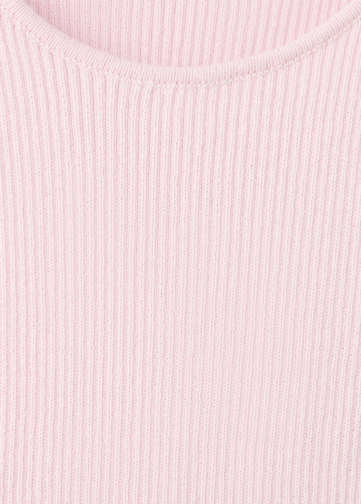 Fitted fine-knit top — Pastel Pink
