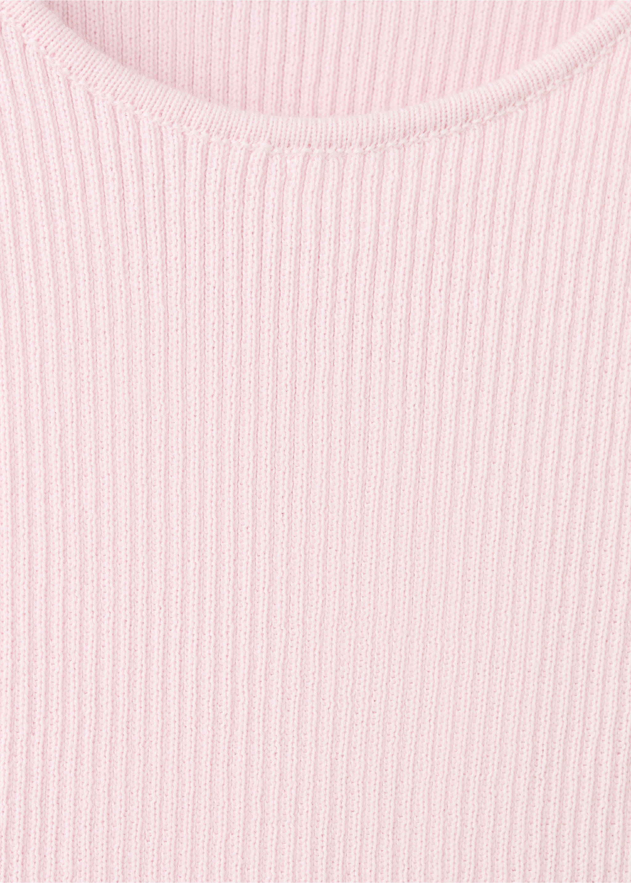 Fitted fine-knit top - Details of the article 8, Pastel Pink. Ref: 27087151-00.