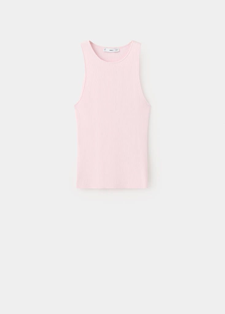 Fitted fine-knit top — Pastel Pink