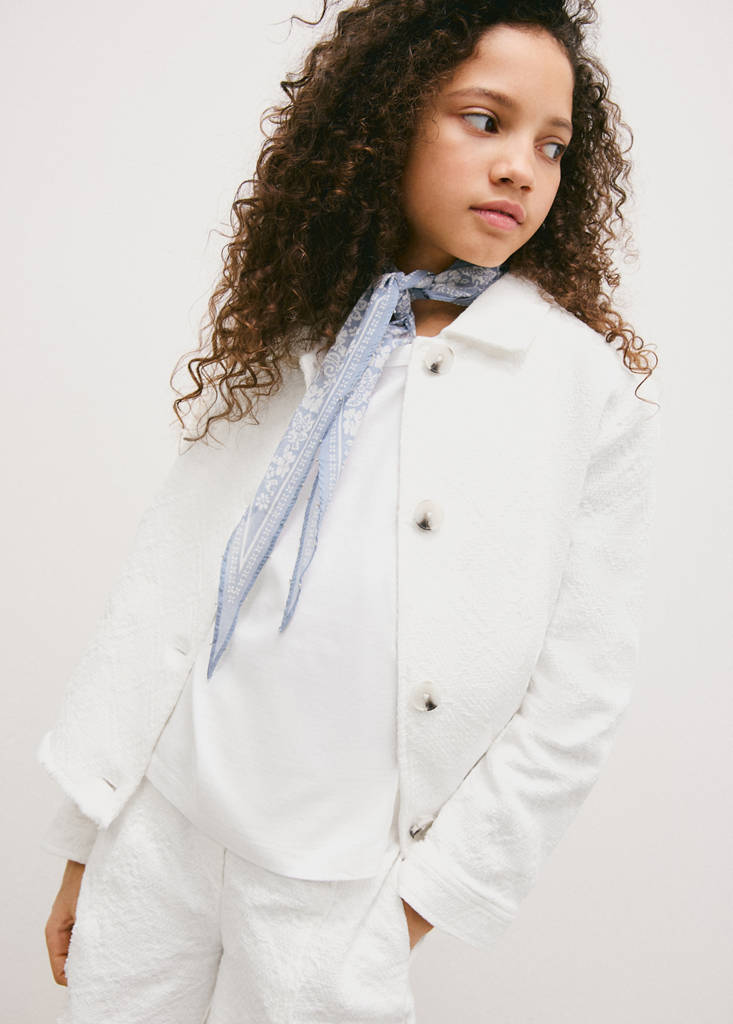 Chaqueta tweed botones