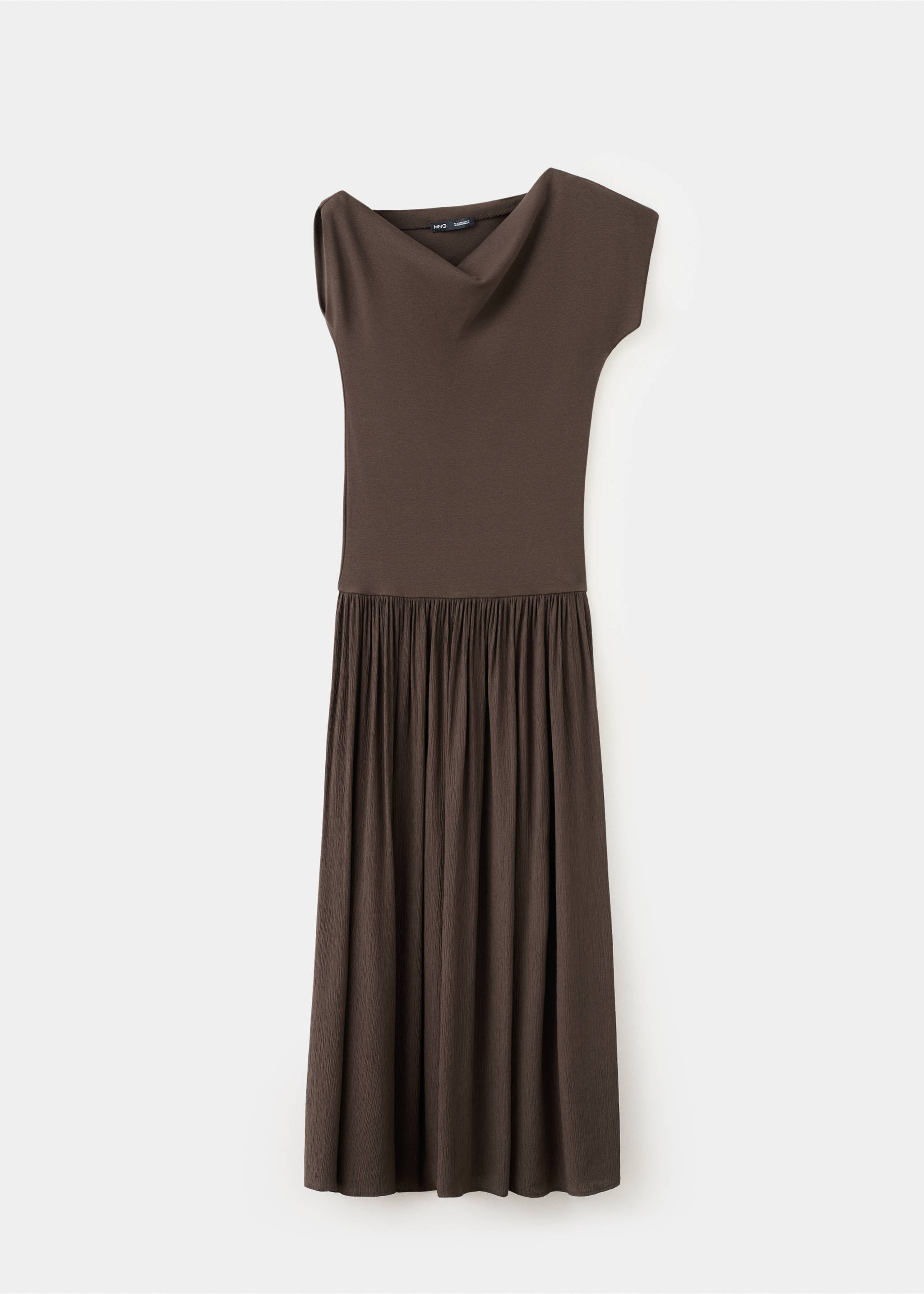Vestido asimétrico evasé - Artículo sin modelo, Marrón. Ref: 27087154-00.