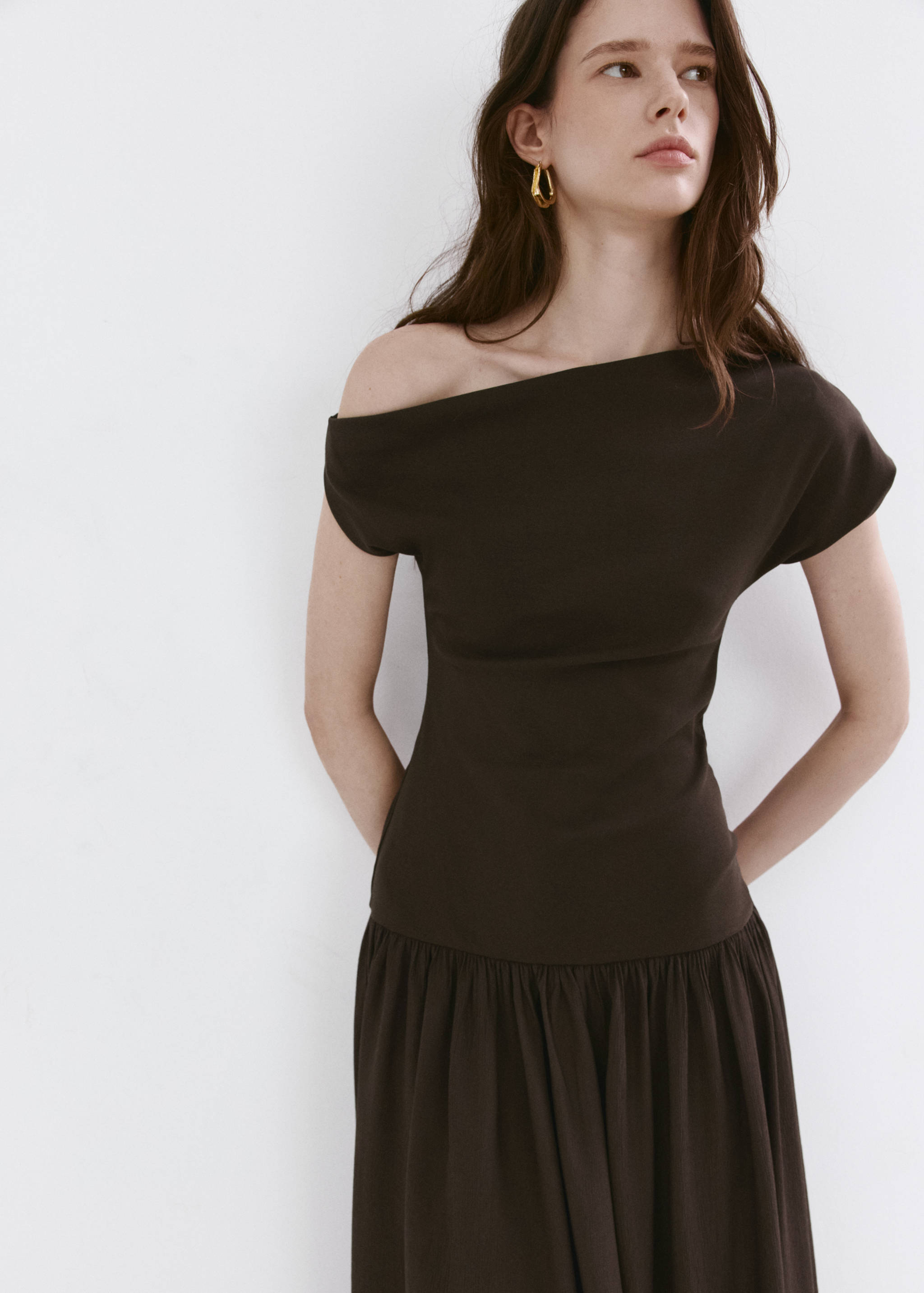 Vestido combinado asimétrico - Detalle del artículo 1