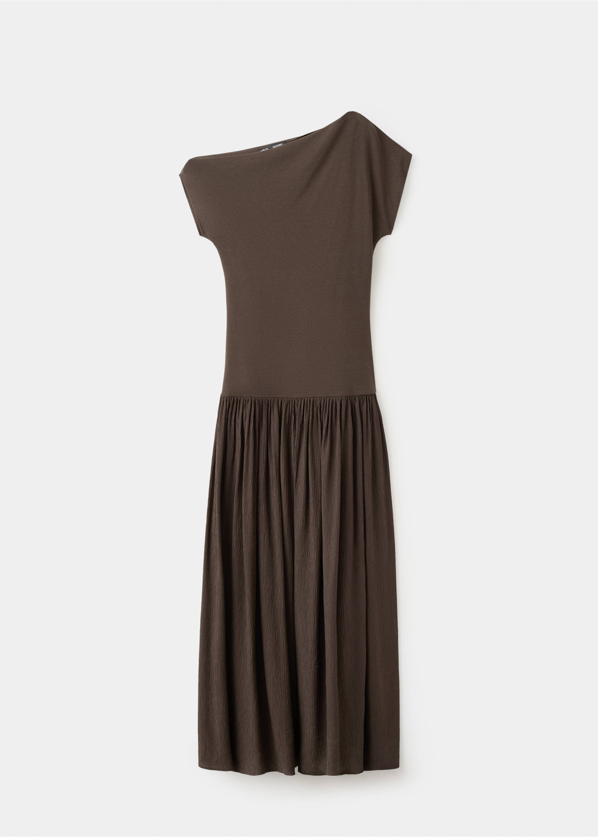 Asymmetrical combined dress - Article without model, Brown. Ref: 27087154-00.