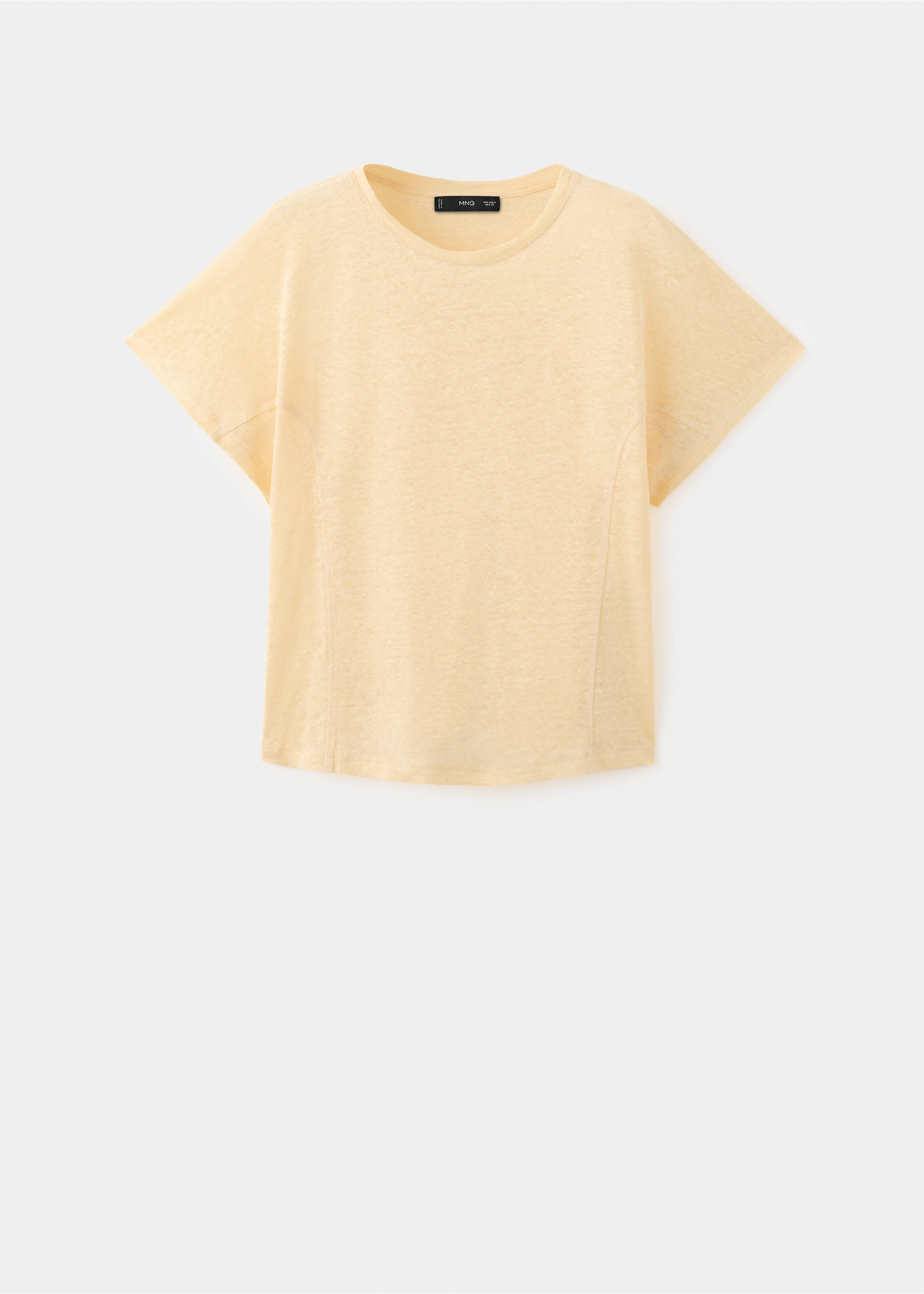 Short-sleeved linen t-shirt - Article without model, Vanilla. Ref: 27087155-00.