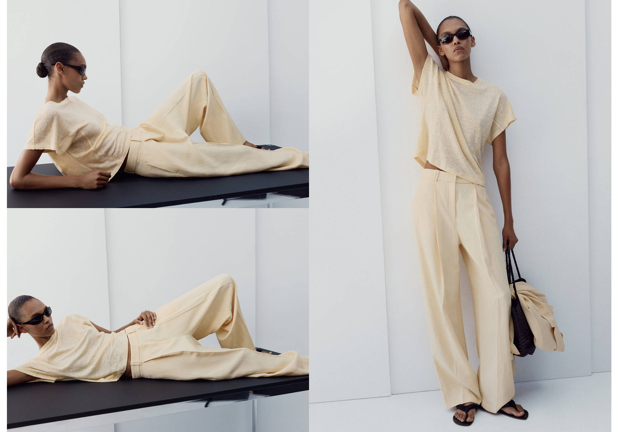 Camiseta lino manga corta - Plano panorámico