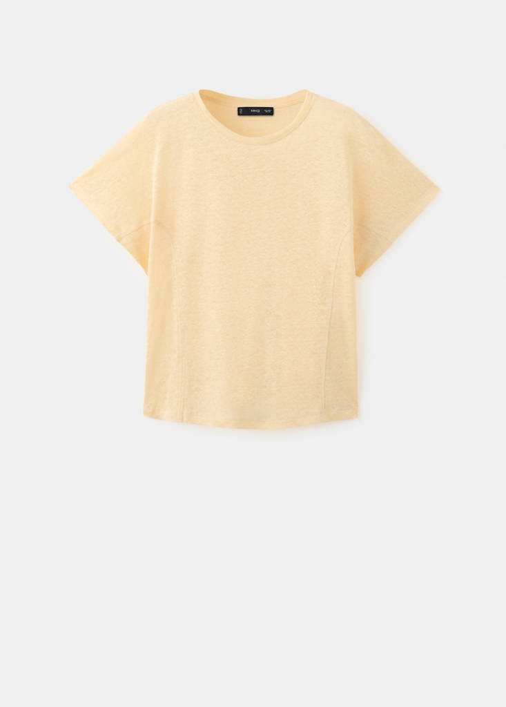 Short-sleeved linen t-shirt — Vanilla