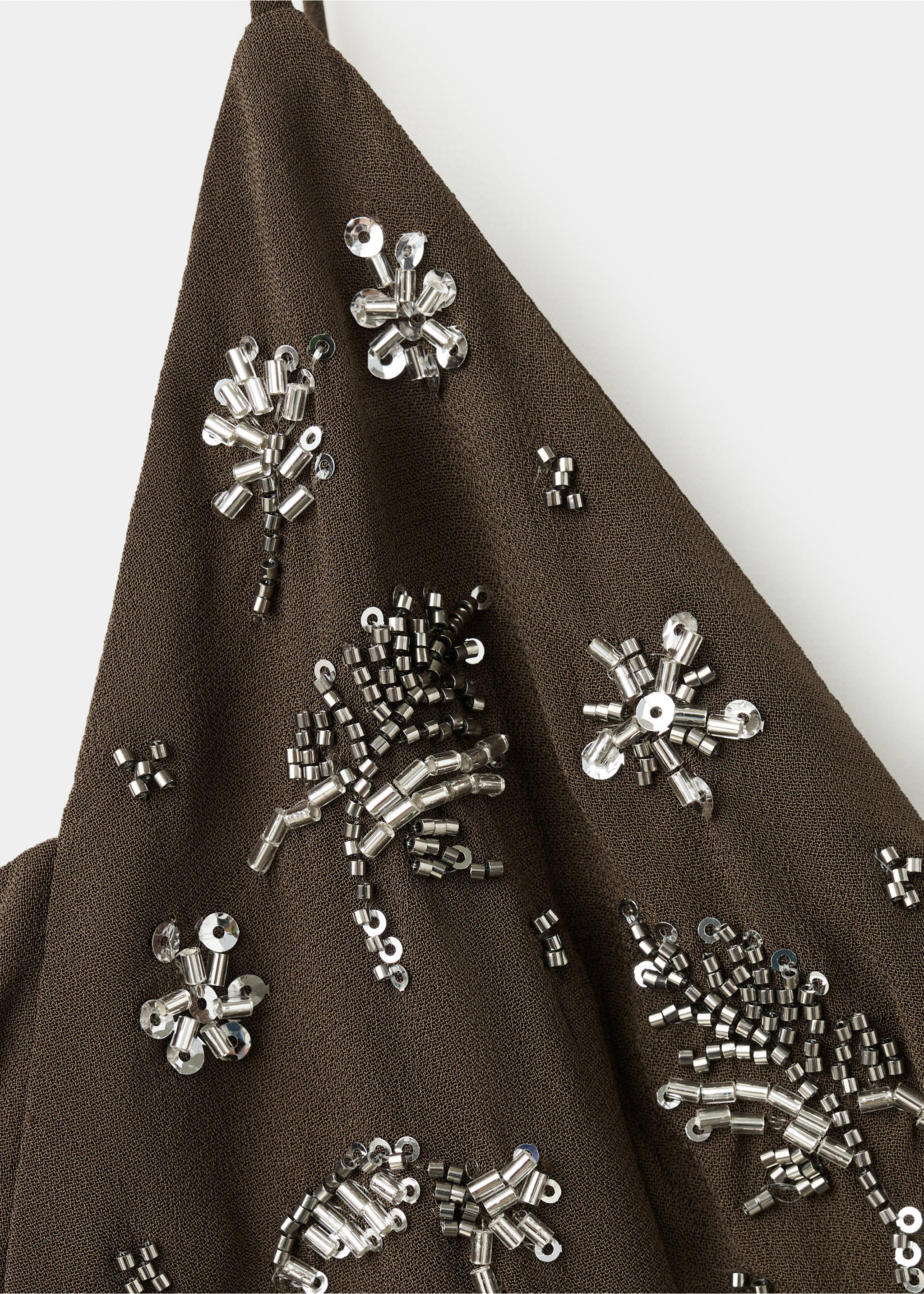 Embroidery bead dress - Details of the article 0, Green. Ref: 27087156-00.