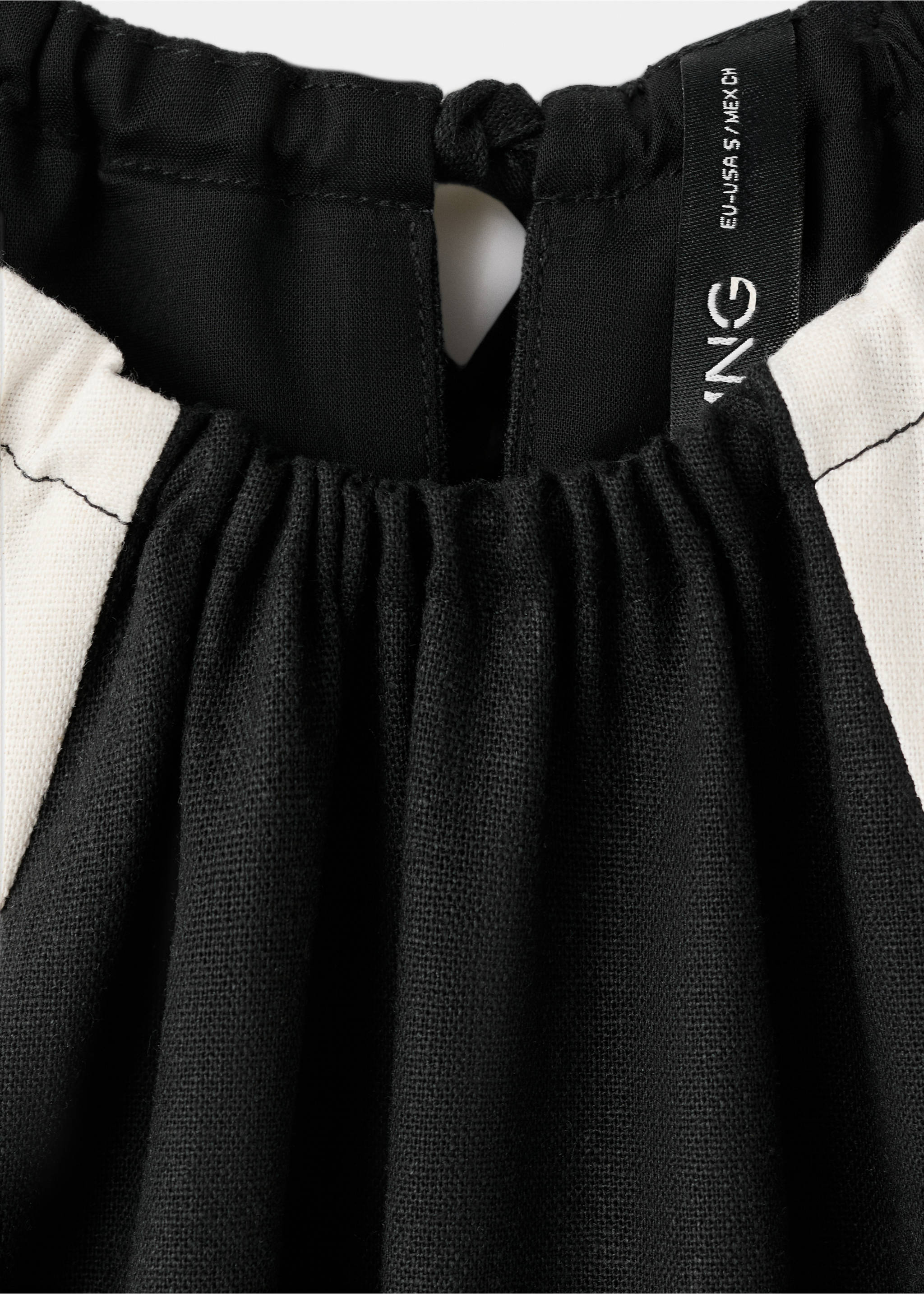 Linen halter jumpsuit - Details of the article 8, Black. Ref: 27087157-00.