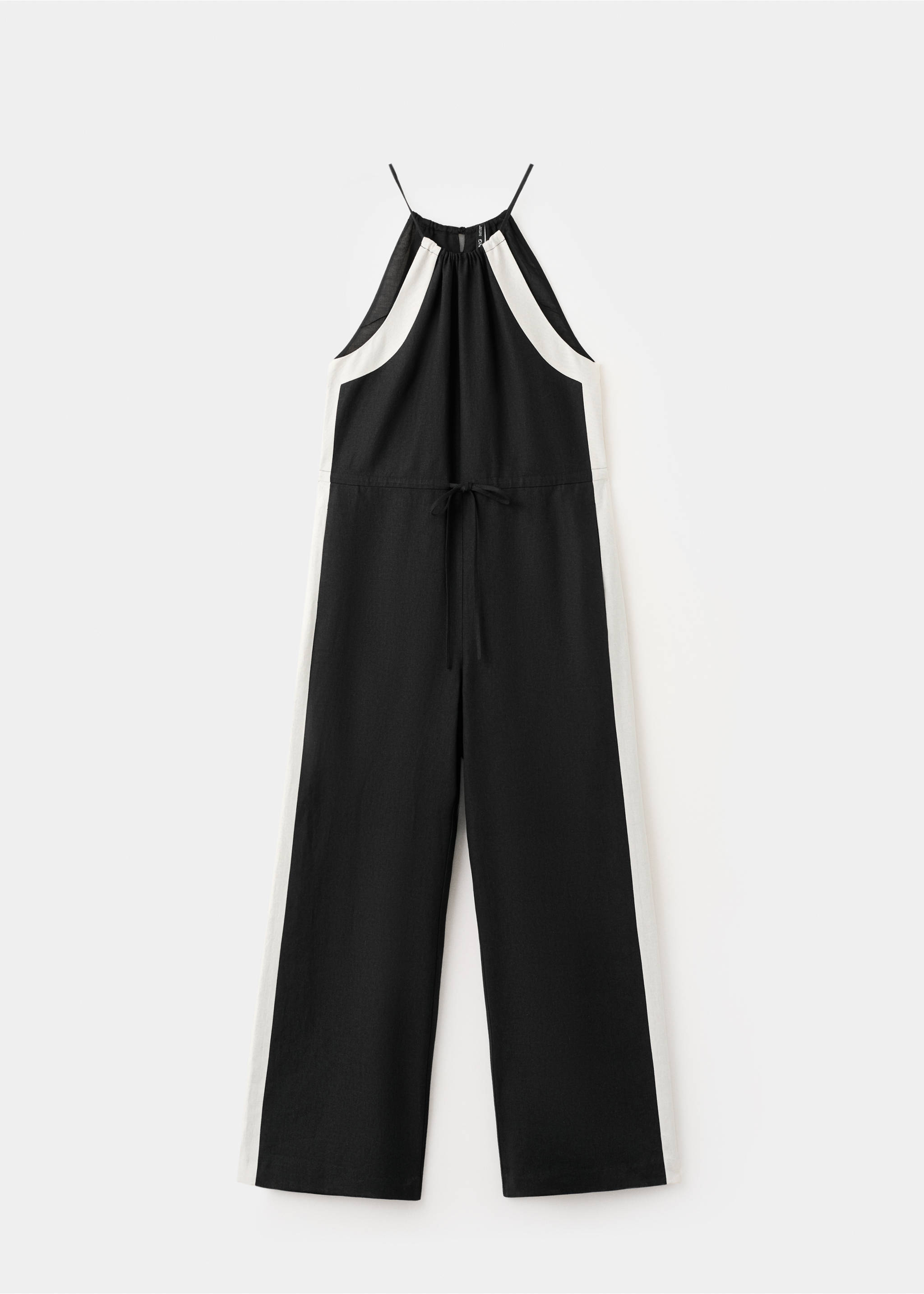 Linen halter jumpsuit - Article without model, Black. Ref: 27087157-00.