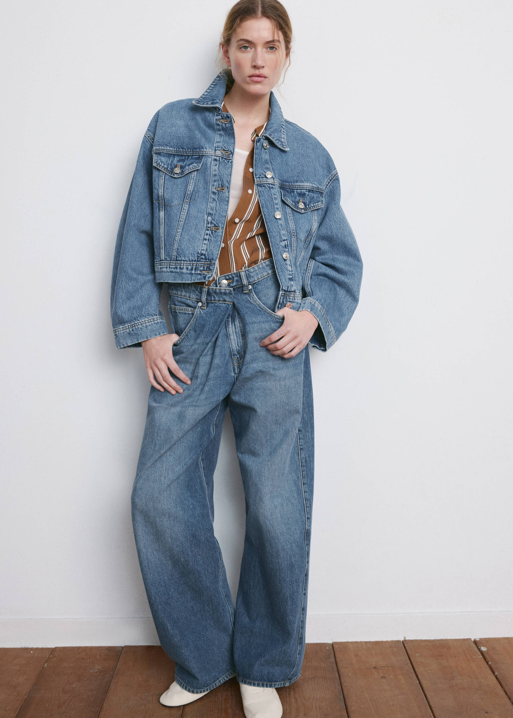 Veste jean poches - Plan moyen