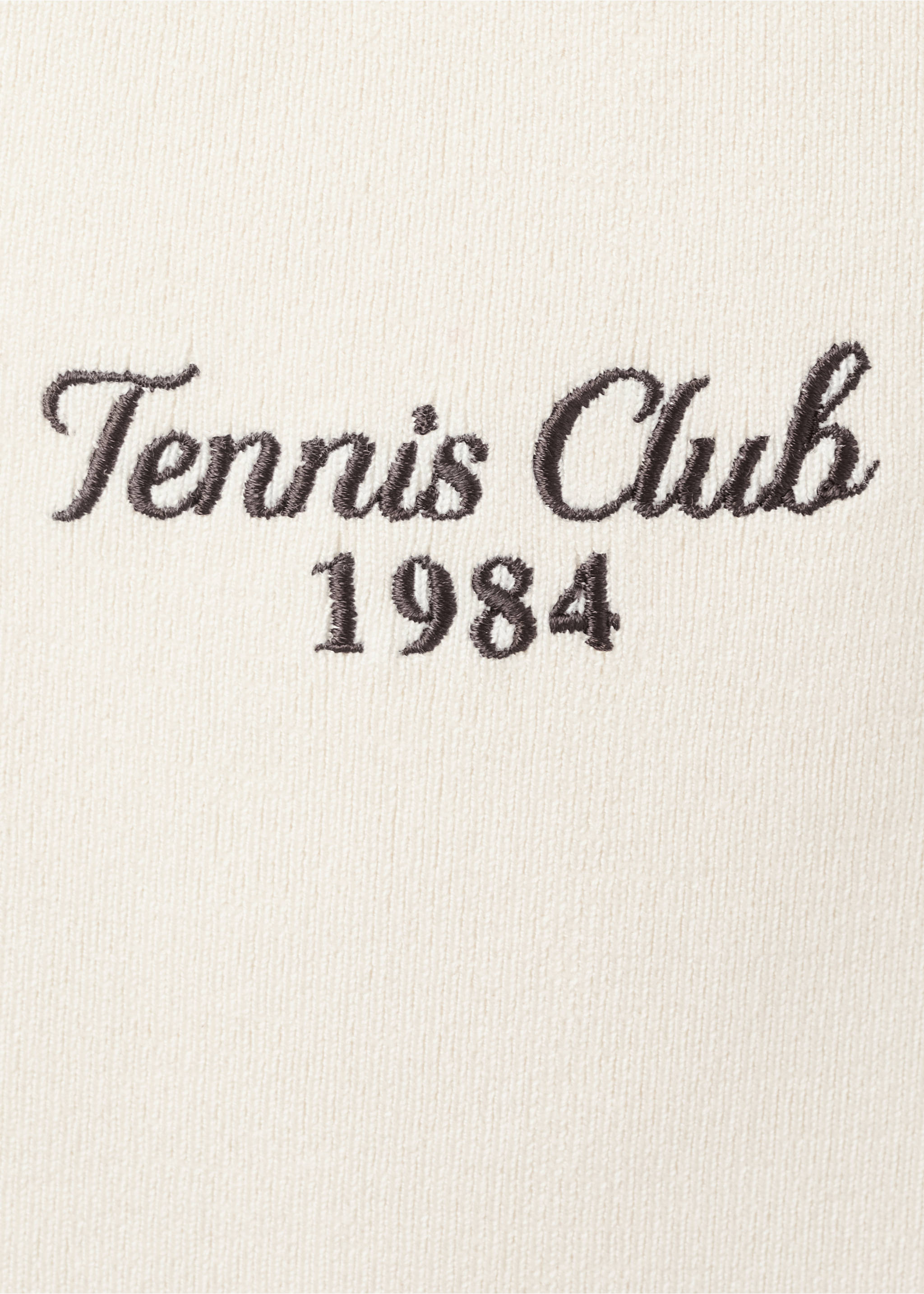 Top with embroidered message and contrasting trim - Details of the article 0, Ecru. Ref: 27087162-00.